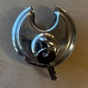 U haul Lock Padlock Disc Lock Stainless Steel Hardened Heavy‎ Duty with 2 Keys
